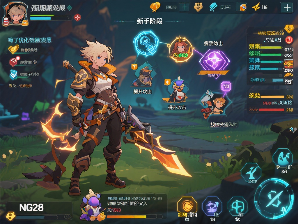 前期必须专注优化角色发展
在NG28中，新手阶段
